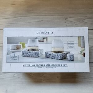 Studio Mercantile Wine Glasses Chilling Stones and Coaster Set